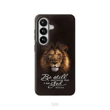 Lion of Judah Be still and know that I am God phone case Bible verse phone cases Samsung Galaxy S26 / Tough Case