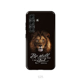 Lion of Judah Be still and know that I am God phone case Bible verse phone cases Samsung Galaxy S25 / Tough Case