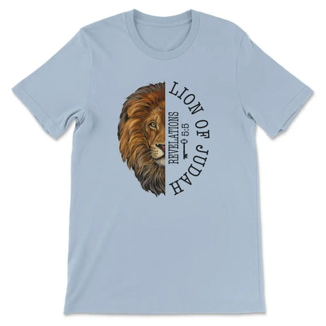 Lion of Judah Revelation 5:5 t-shirt Light Blue / S