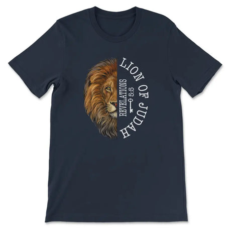 Lion of Judah Revelation 5:5 t-shirt Navy / S