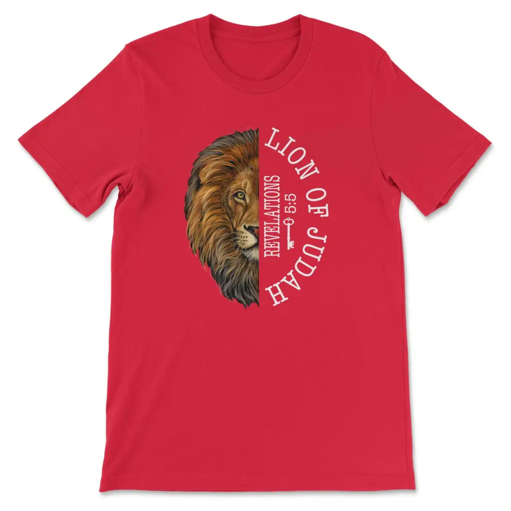 Lion of Judah Revelation 5:5 t-shirt Red / S