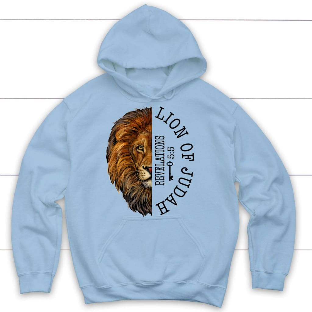 Lion of judah Revelation 5:5 Hoodie Light Blue / S