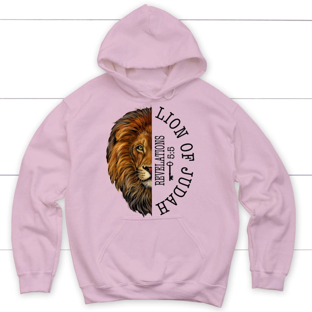 Lion of judah Revelation 5:5 Hoodie Light Pink / S