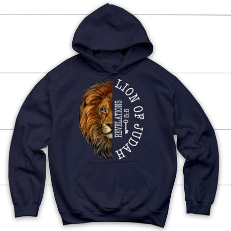 Lion of judah Revelation 5:5 Hoodie Navy / S