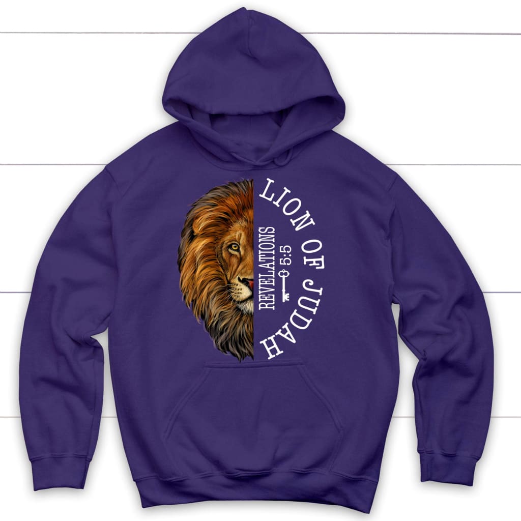 Lion of judah Revelation 5:5 Hoodie Purple / S