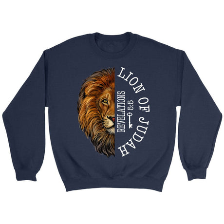 Lion of judah Revelation 5:5 Sweatshirt Navy / S
