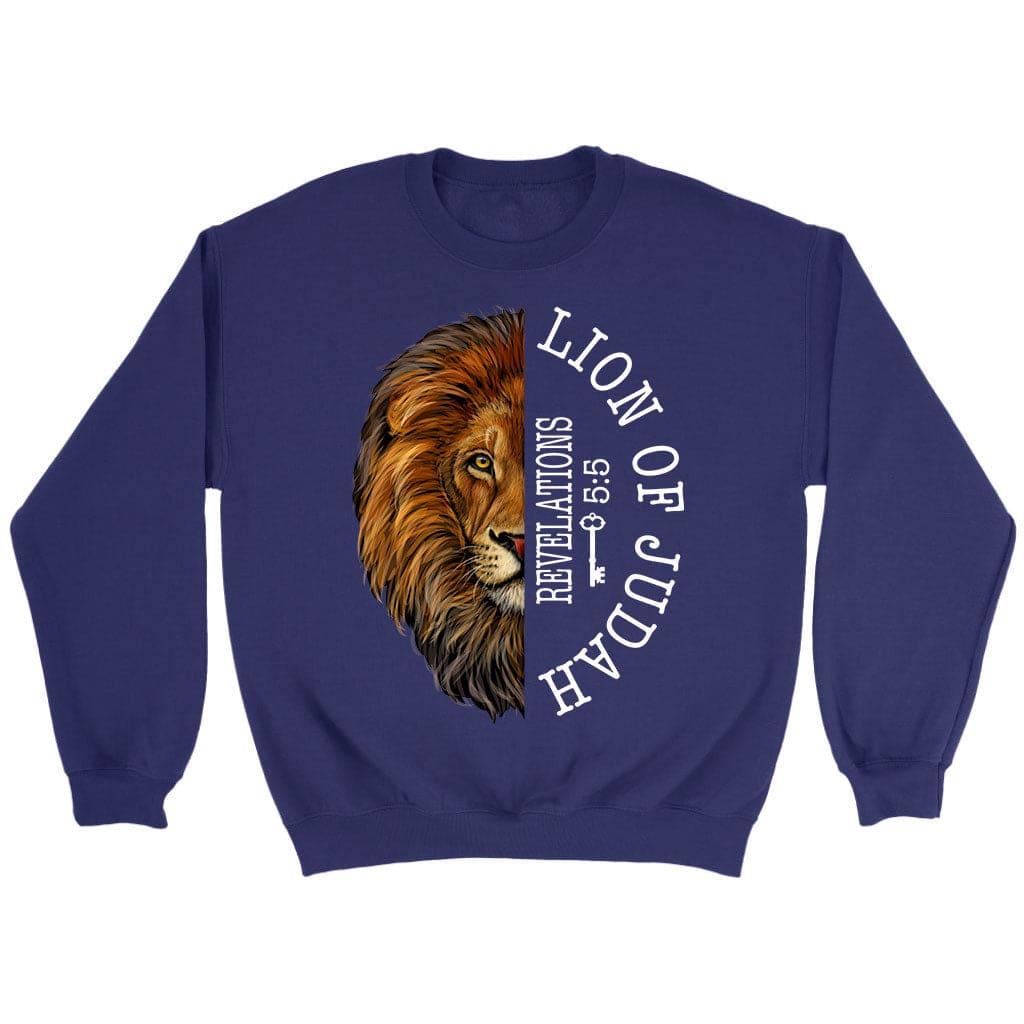 Lion of judah Revelation 5:5 Sweatshirt Purple / S