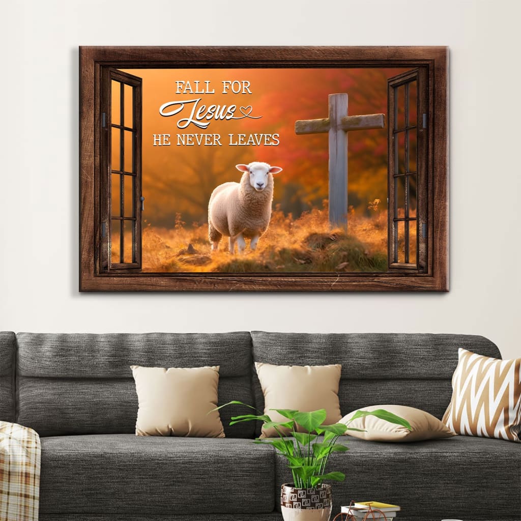 Lost Sheep Fall For Jesus Wall Art Canvas Print