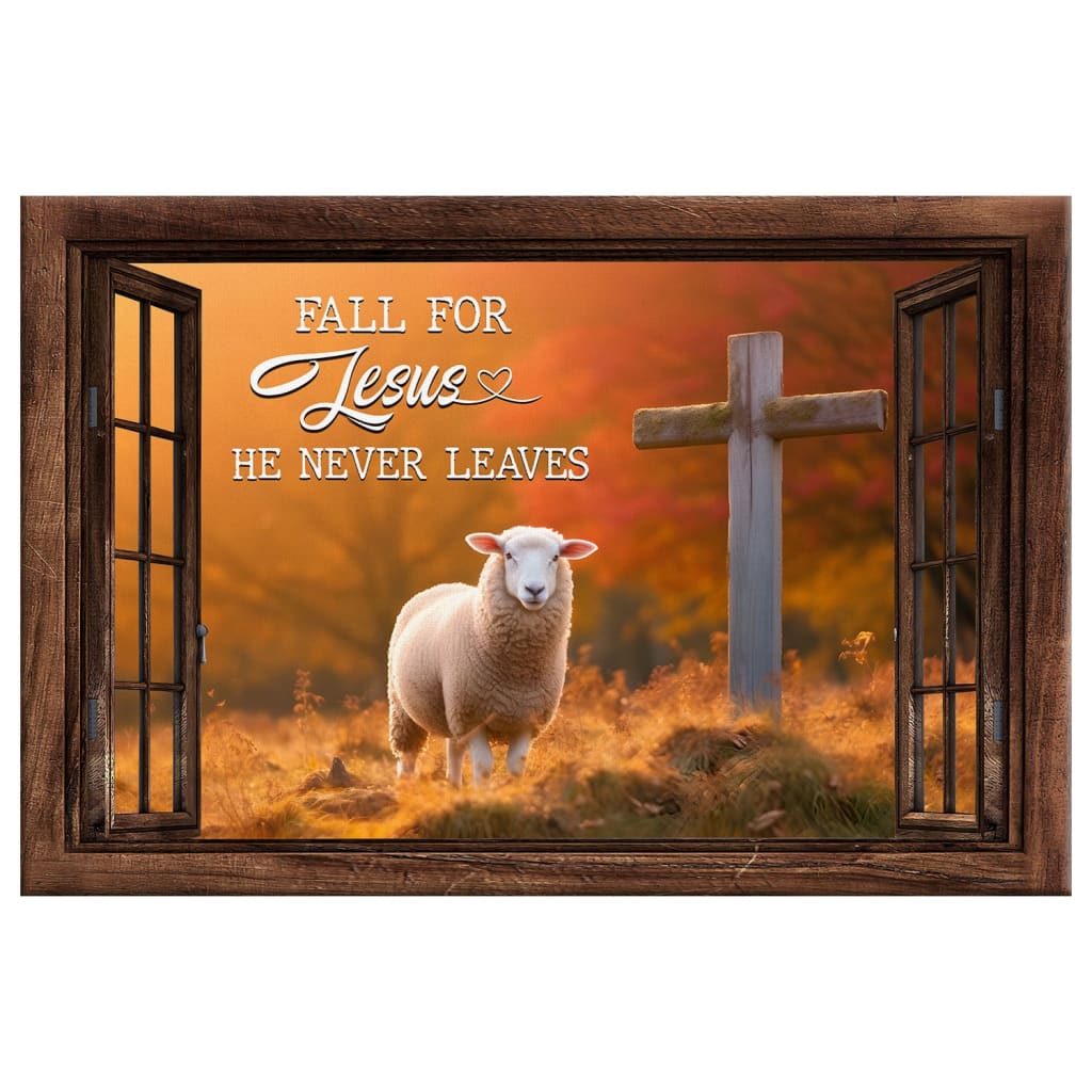 Lost Sheep Fall For Jesus Sign Wall Art Canvas Print
