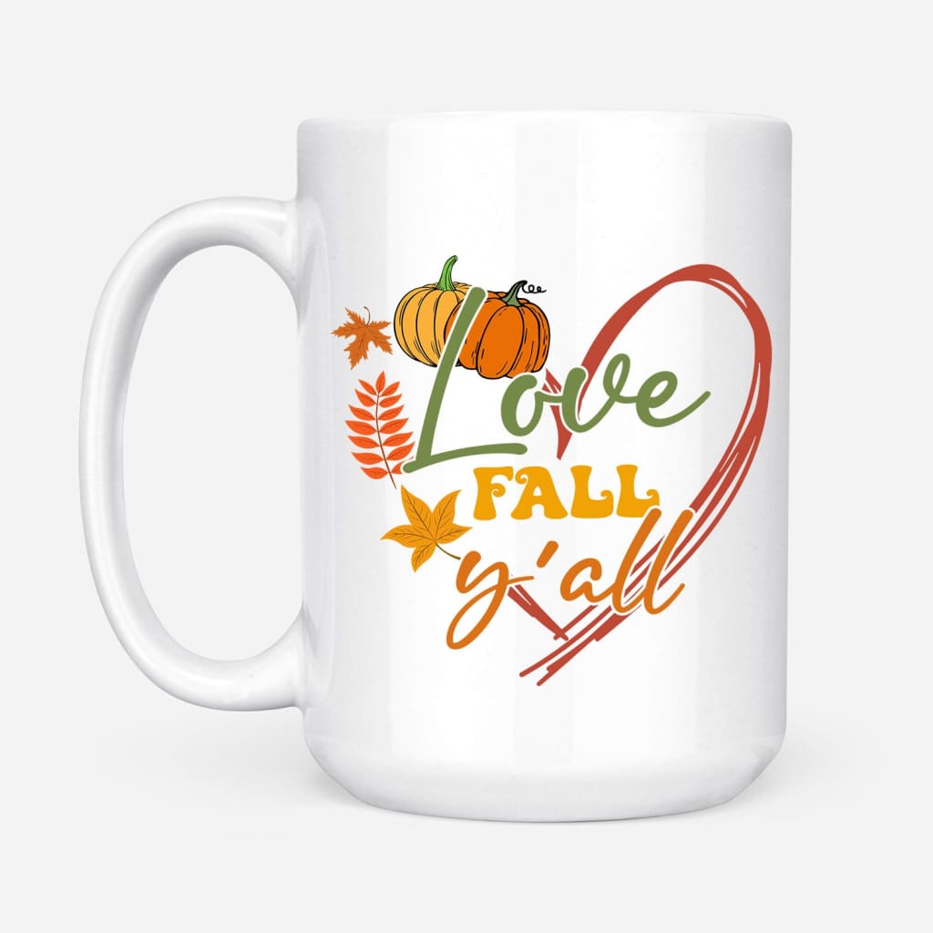 Love Fall Y’all Pumpkin Coffee Mug 15 oz