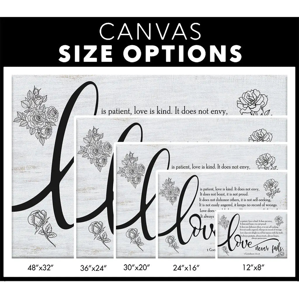 Love Is Patient Love Is Kind 1 Corinthians 13:4-8 Canvas 