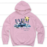 Matthew 17:20 Faith Can Move Mountains Hoodie Light Pink / S