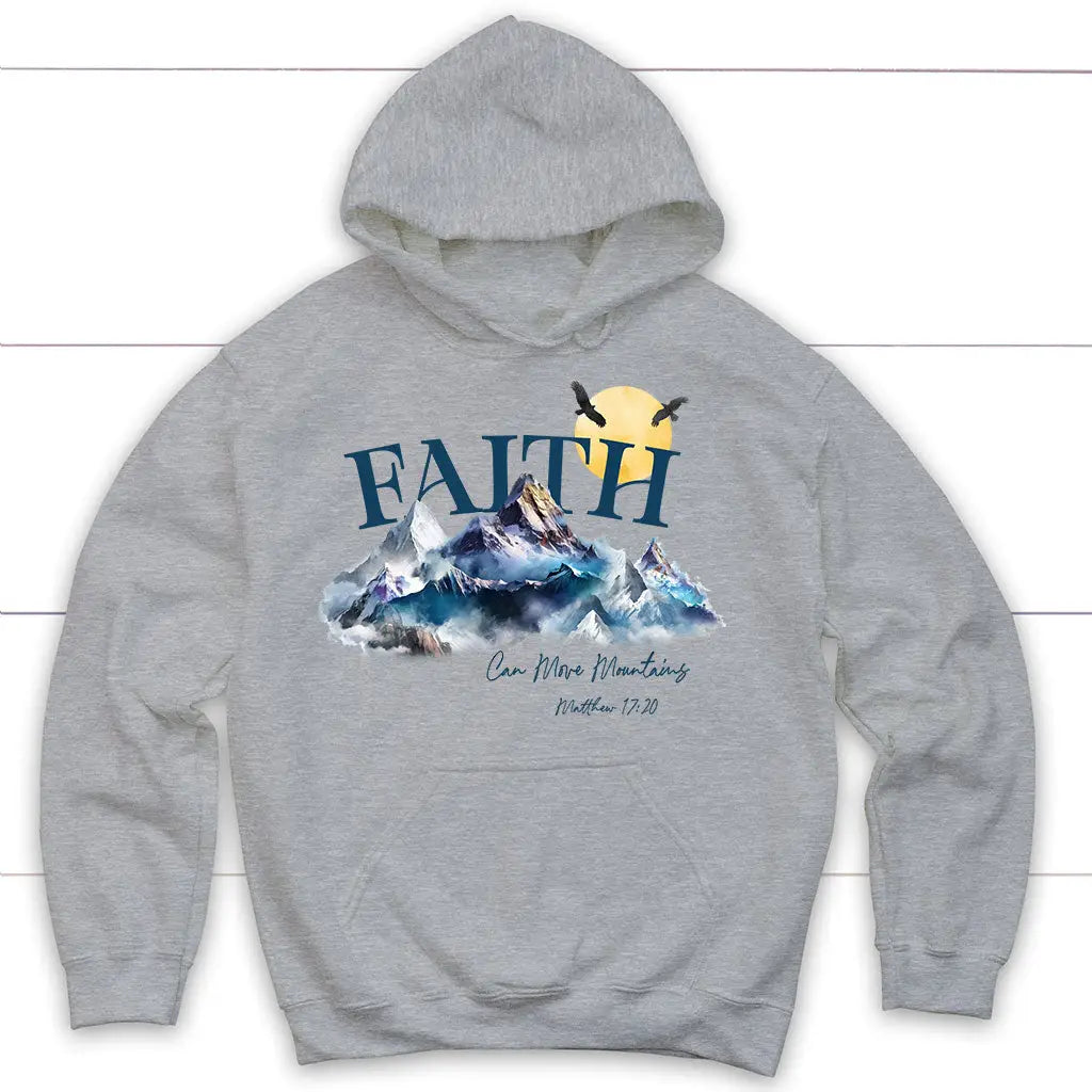 Matthew 17:20 Faith Can Move Mountains Hoodie Sport Grey / S