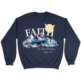 Matthew 17:20 Faith Can Move Mountains Sweatshirt Navy / S