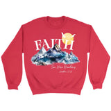 Matthew 17:20 Faith Can Move Mountains Sweatshirt Red / S