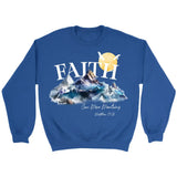 Matthew 17:20 Faith Can Move Mountains Sweatshirt Royal / S