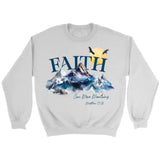 Matthew 17:20 Faith Can Move Mountains Sweatshirt White / S