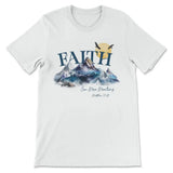 Matthew 17:20 Faith Can Move Mountains T-shirt White / S
