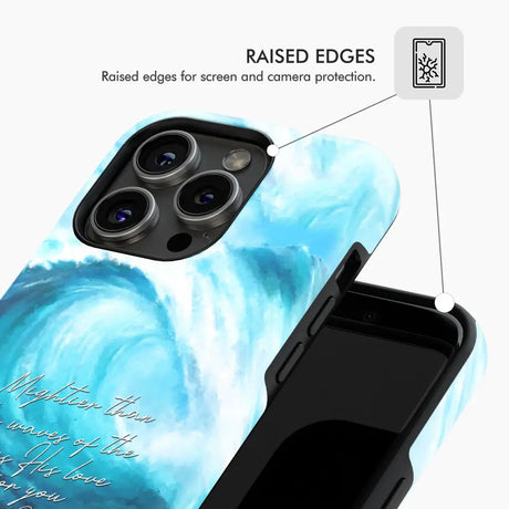 Mightier than the waves of sea Christian phone case