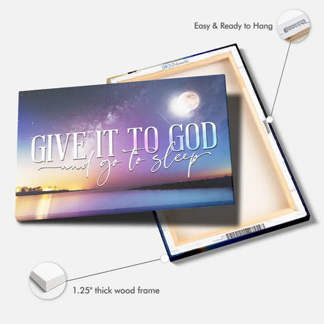 Faith-based canvas with night sky design, Christian gift for birthdays, housewarmings, or hard times.