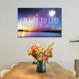 Inspirational Christian canvas with night sky, faith-based gift for comfort, rest, and encouragement.
