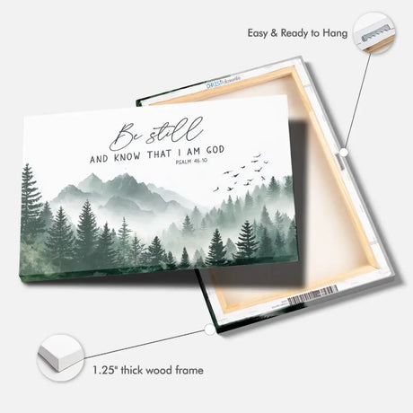 Beautiful Christian home decor combining Scripture with majestic mountain art.