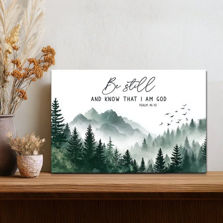 Faith-based wall decor symbolizing calm, trust, and God’s comforting guidance.