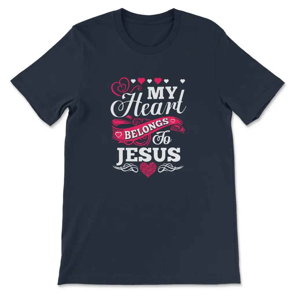 My Heart Belongs To Jesus T-shirt Navy / S