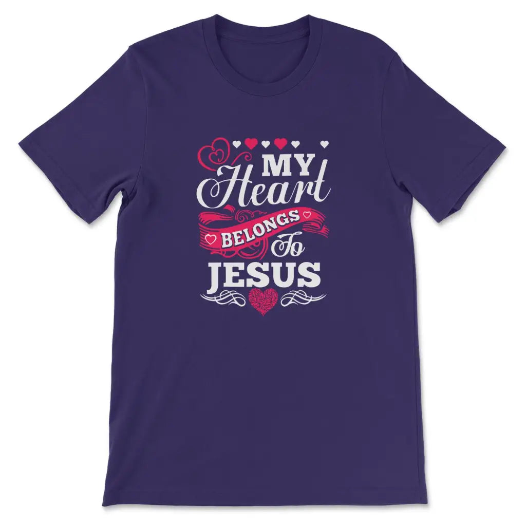 My Heart Belongs To Jesus T-shirt Team Purple / S