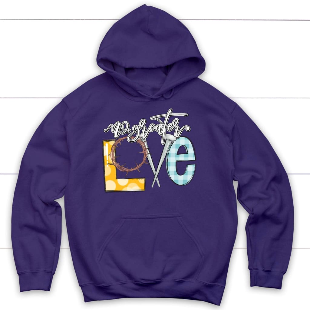 No Greater Love Hoodie Purple / S