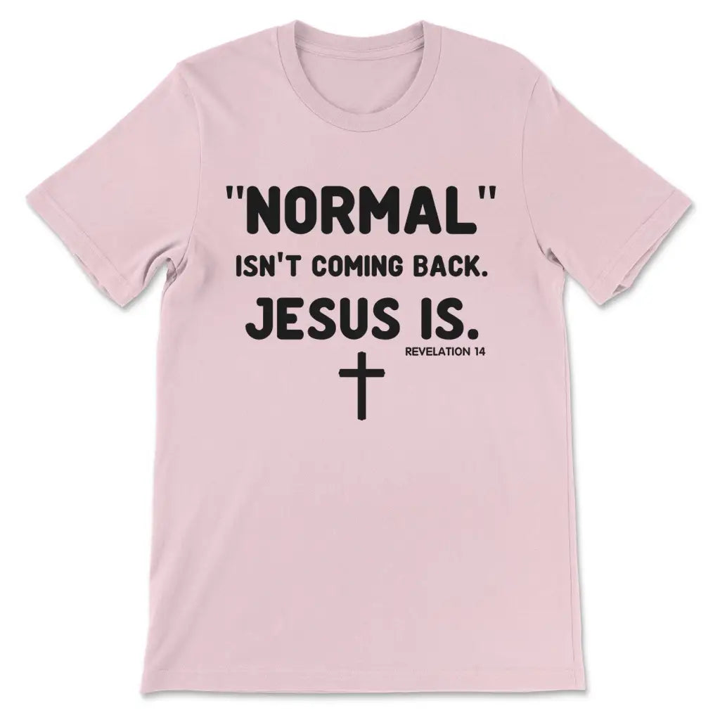 Normal isn’t coming back Jesus is Revelation 14 Christian t-shirt Pink / S