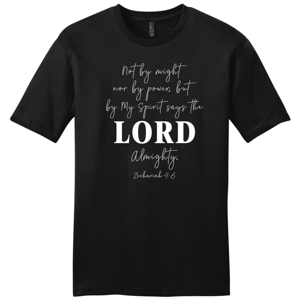Not by might nor by power but by my Spirit men’s t-shirt Black / S