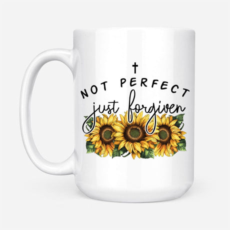 Not perfect just forgiven sunflowers coffee mug 15 oz