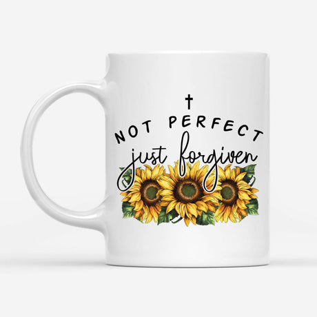 Not perfect just forgiven sunflowers coffee mug
