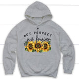 Not Perfect Just Forgiven Sunflowers Hoodie Sport Grey / S