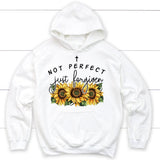 Not Perfect Just Forgiven Sunflowers Hoodie White / S
