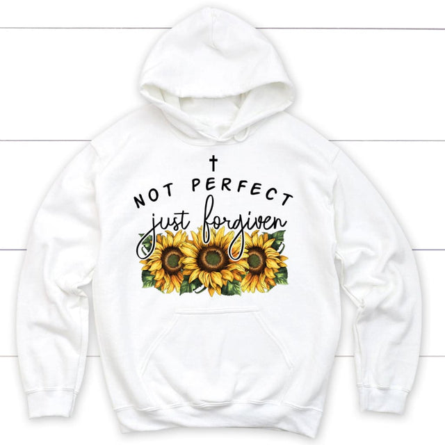Not Perfect Just Forgiven Sunflowers Hoodie White / S