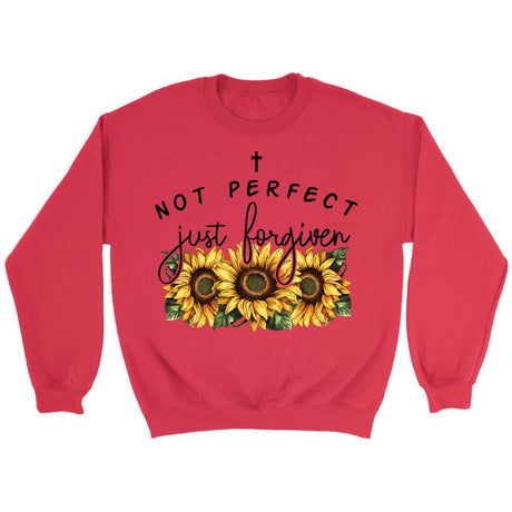Not perfect just forgiven sunflowers sweatshirt Red / S