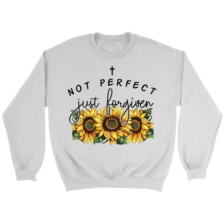 Not perfect just forgiven sunflowers sweatshirt White / S