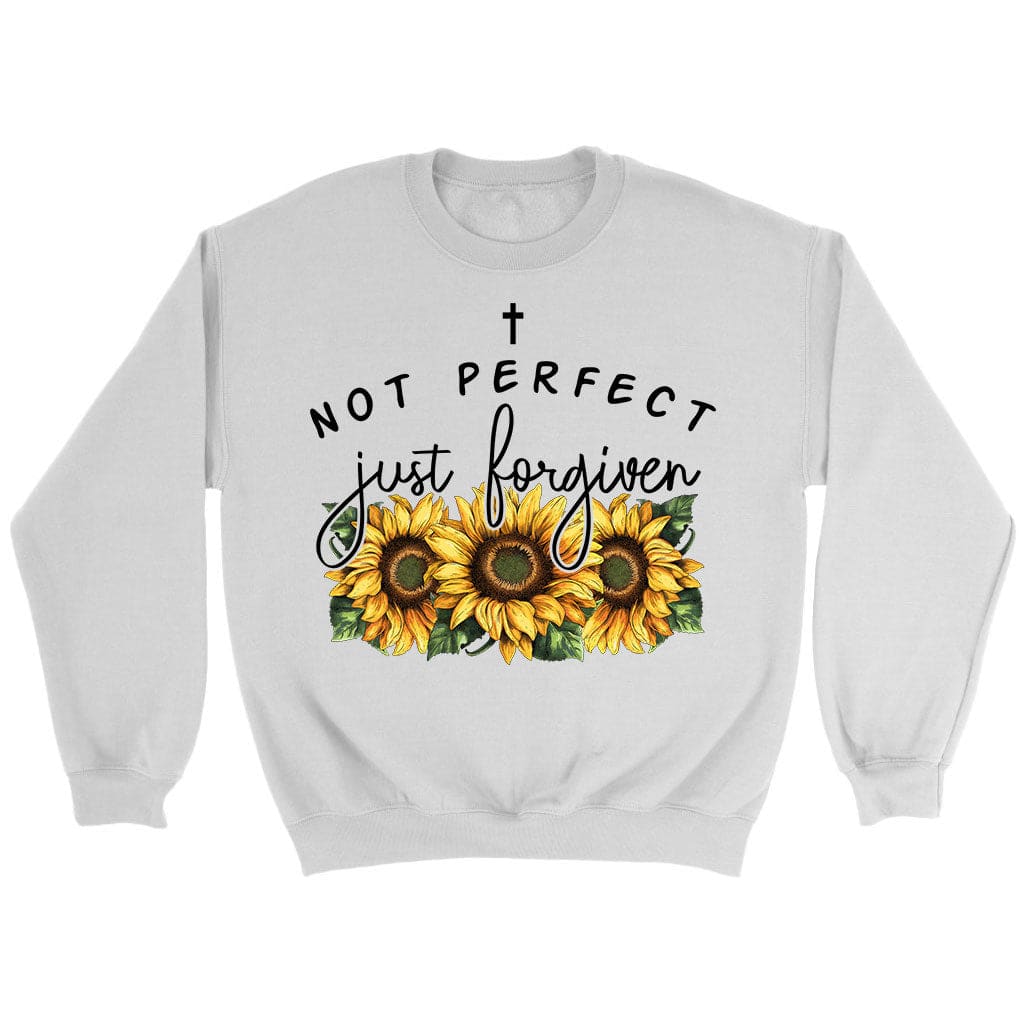 Not perfect just forgiven sunflowers sweatshirt White / S