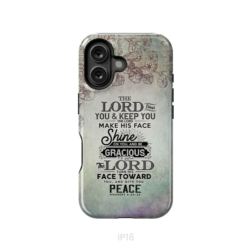 Numbers 6:24-26 The Lord bless you and keep you phone case Christian phone cases iPhone 16 / Tough Case