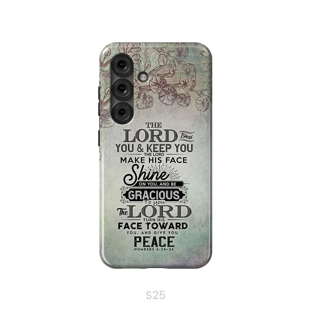 Numbers 6:24-26 The Lord bless you and keep you phone case Christian phone cases Samsung Galaxy S25 / Tough Case