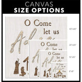 O come let us adore him Christmas canvas wall art - canvas size options.