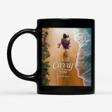 Faith-based coffee mug with Isaiah 46:4, Jesus holding senior woman, Christian encouragement gift.