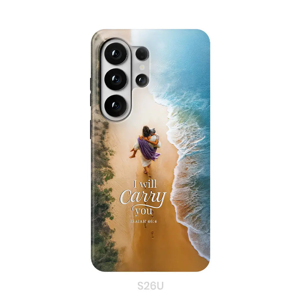 (Old Woman) I Will Carry You – Jesus Carrying Elderly Woman | Isaiah 46:4 Christian Phone Case Samsung Galaxy S26 Ultra