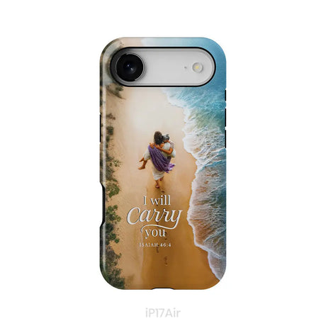 (Old Woman) I Will Carry You – Jesus Carrying Elderly Woman | Isaiah 46:4 Christian Phone Case iPhone 17 Air / Tough