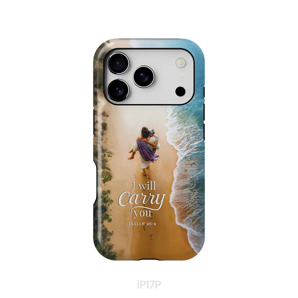 (Old Woman) I Will Carry You – Jesus Carrying Elderly Woman | Isaiah 46:4 Christian Phone Case iPhone 17 Pro / Tough