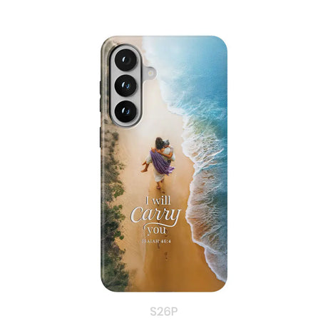 (Old Woman) I Will Carry You – Jesus Carrying Elderly Woman | Isaiah 46:4 Christian Phone Case Samsung Galaxy S26 Plus