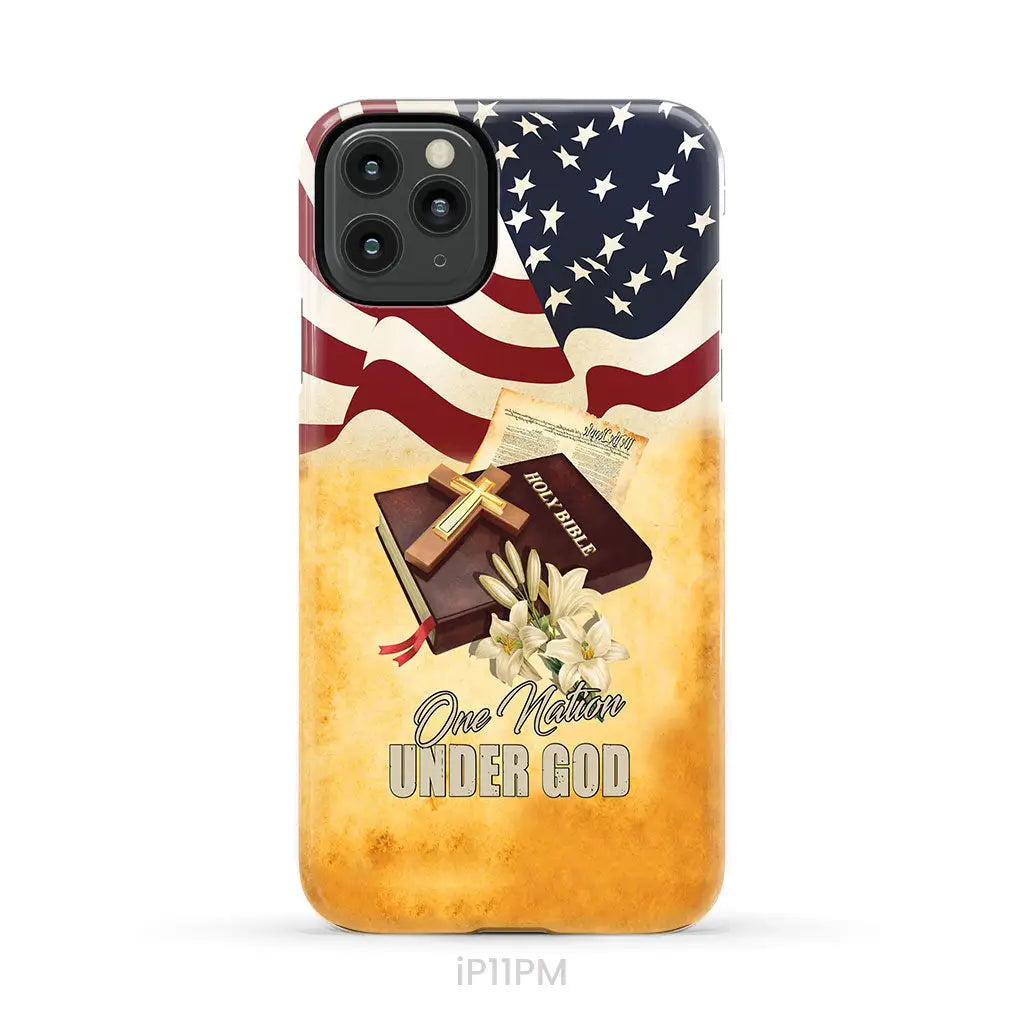 One nation under God American flag cross phone case iPhone 11 Pro Max / Tough Case