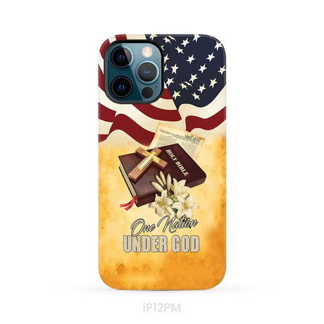One nation under God American flag cross phone case iPhone 12 Pro Max / Tough Case